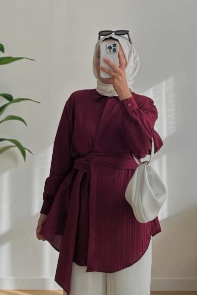 Bürümcük Gömlek  Bordo
